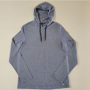 Michael Kors Men's Navy Long Sleeve Hooded Pullover Top